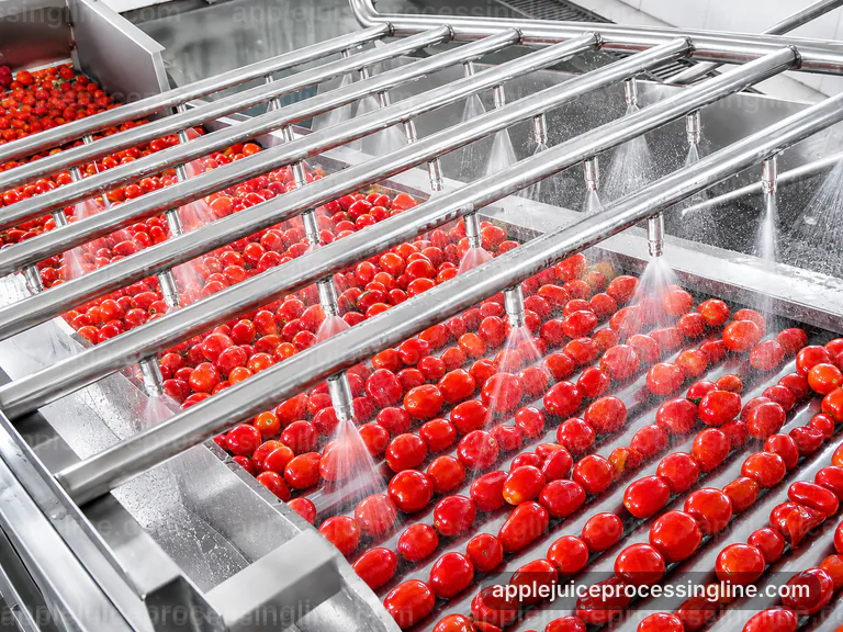 Industrial Apple Juice Processing Line: Process Scope And Configuration Interface industrial apple juice processing line, process scope and configuration: pressing with pomace separation section connection view