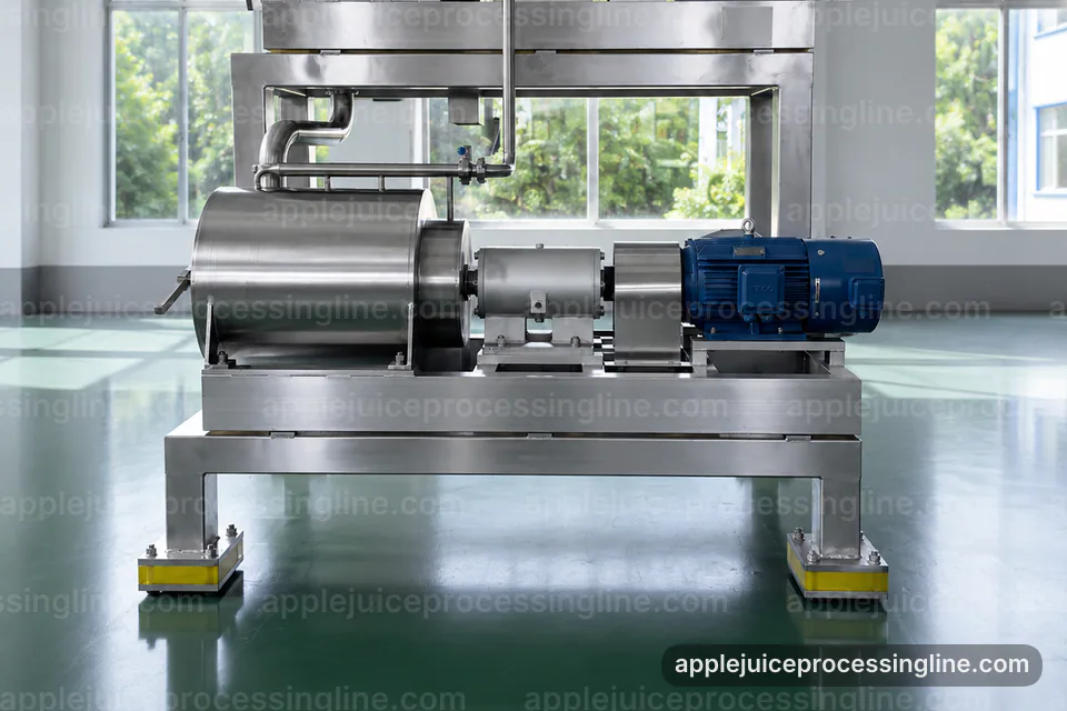 industrial apple juice processing line, installation and maintenance: apple press operating stage