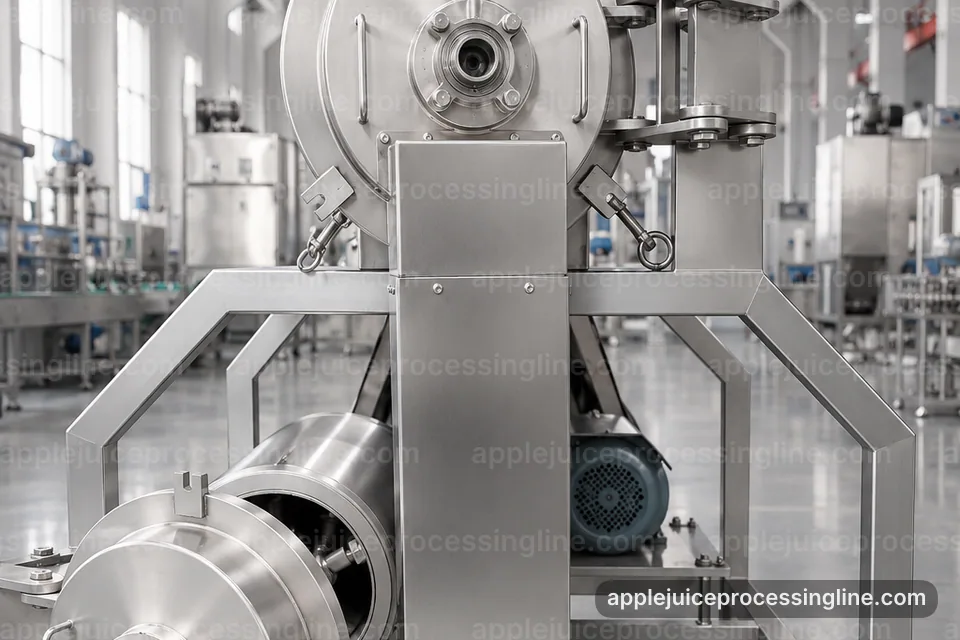 industrial apple juice processing line, applied process engineering: apple press operating stage