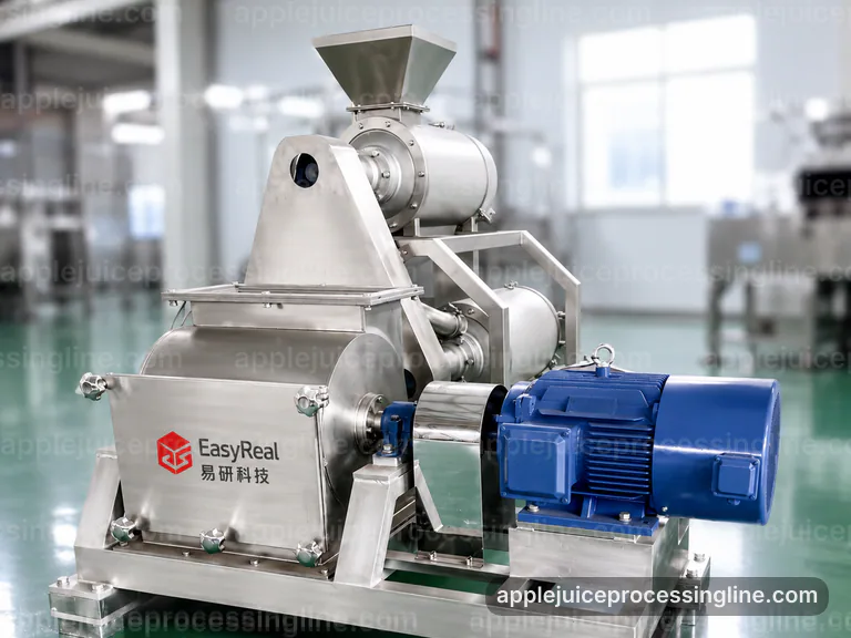 industrial apple juice processing line, operating principle: pressing with pomace separation section connection view