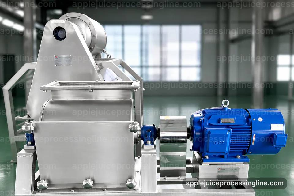 industrial apple juice processing line, operating principle: apple press operating stage